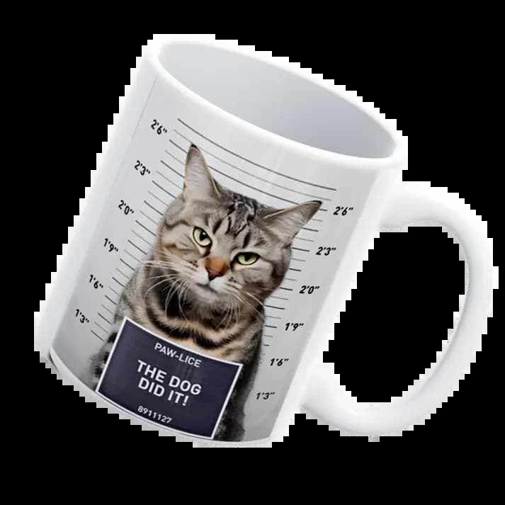 mug with cat illustration