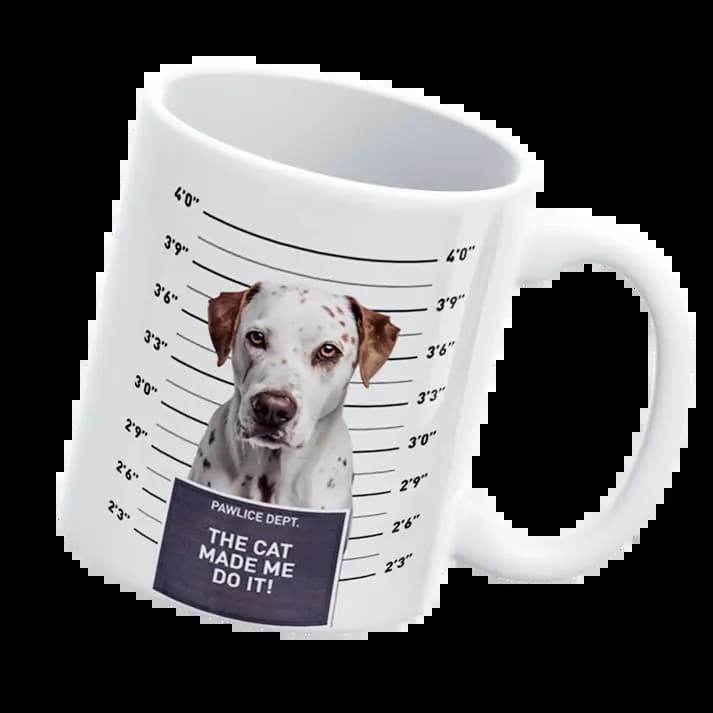 mug with dog illustration